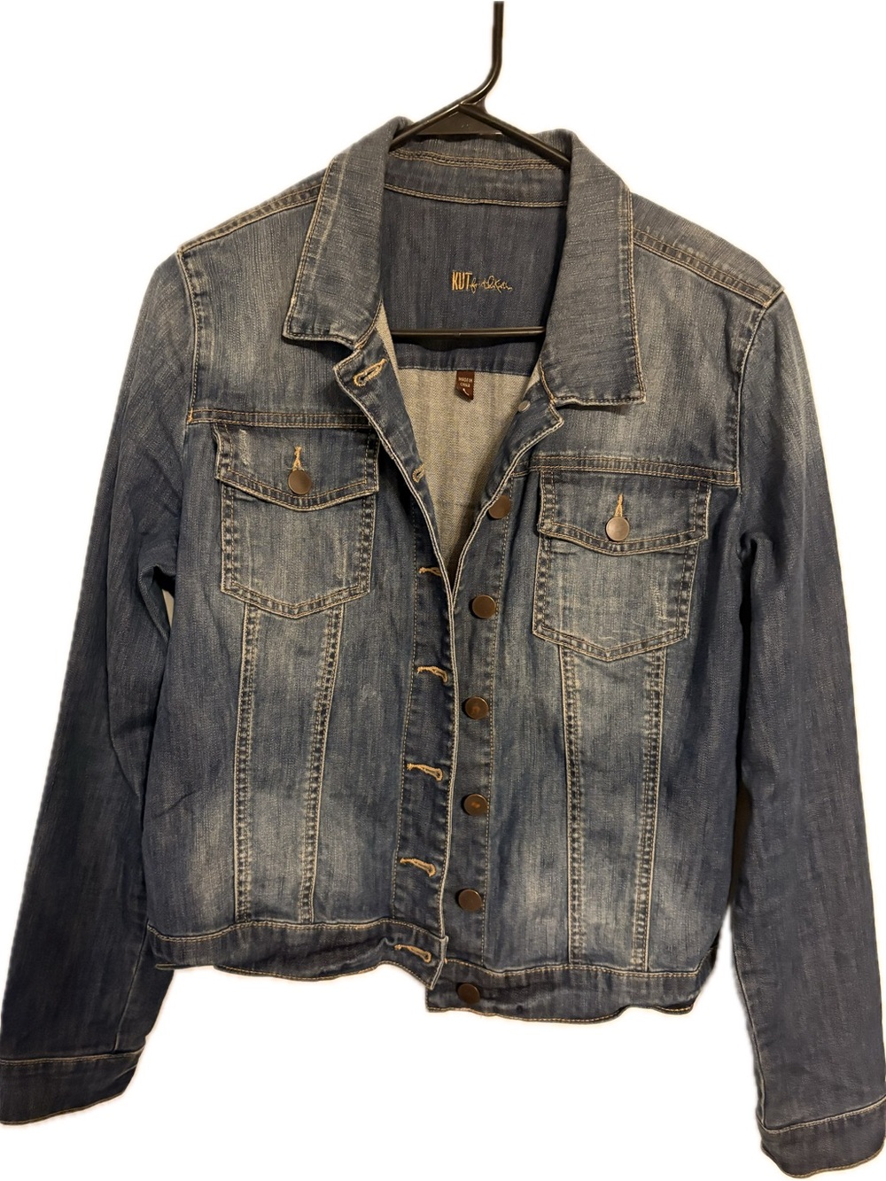 Kut from the Kloth Women's Washed Blue Denim Jean Jacket